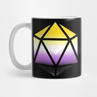 Non Binary Pride Heart D20 Dice Mug